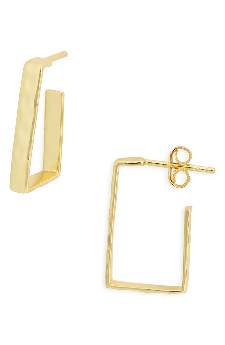 ARGENTO VIVO Hammered Square Hoop Earrings, Main, color, Gold