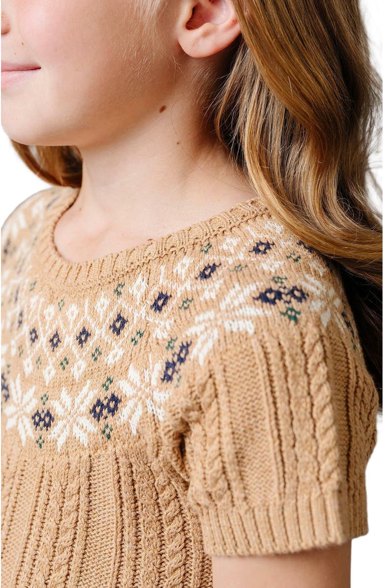 Hope & Henry Girls' Organic Fair Isle Cable Sweater Dress, Toddler, Alternate, color, Ivory Fair Isle Cable