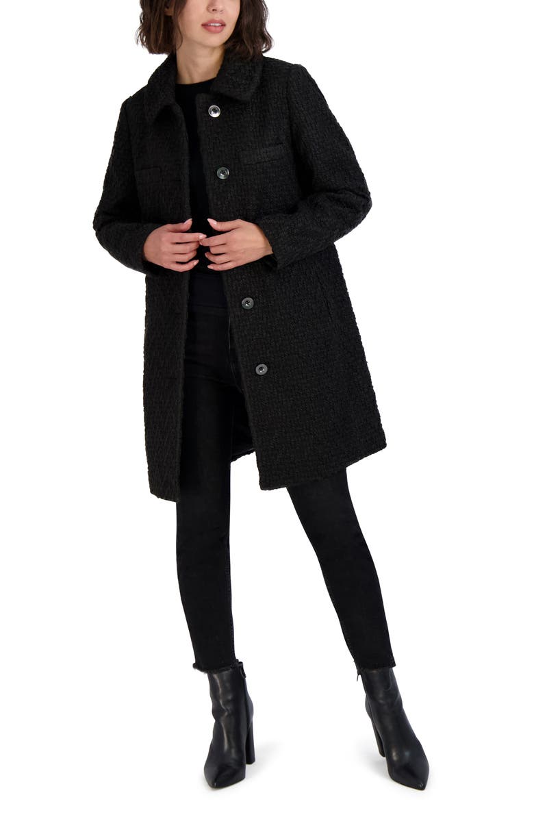 Laundry by Shelli Segal Chunky Knit Coat, Alternate, color, Black