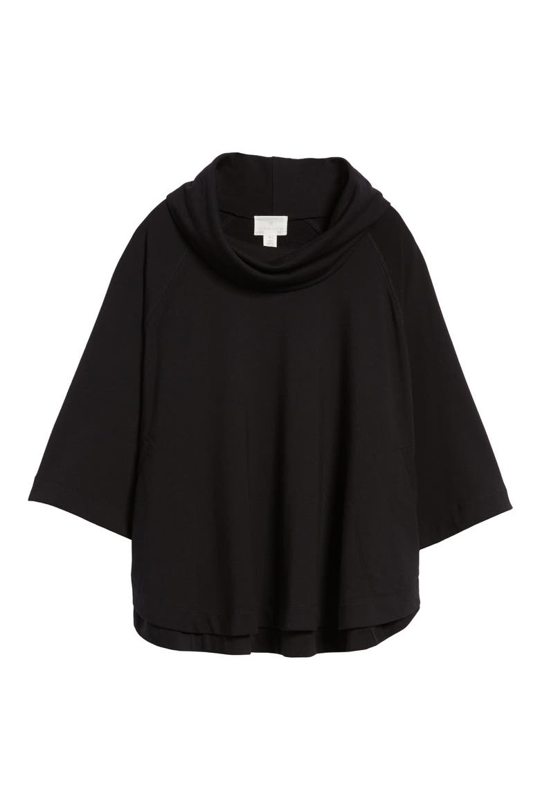 Cowl Neck Sweatshirt, Alternate, color, BLACK