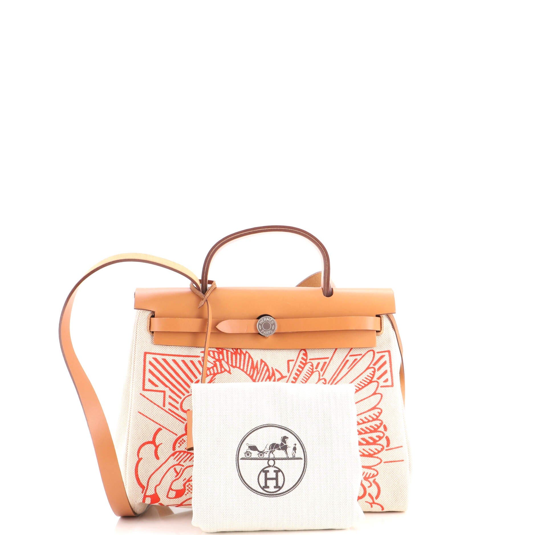 Herbag Zip Pegase Pop Toile and Leather 31, Alternate, color, White