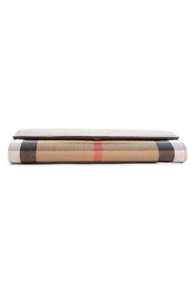 'Porter House' Check & Leather Derby Wallet, Alternate, color, THISTLE GREY