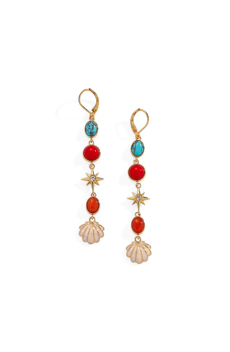 Alex and Ani Moonlight Beach Linear Earring, Main, color, Multi