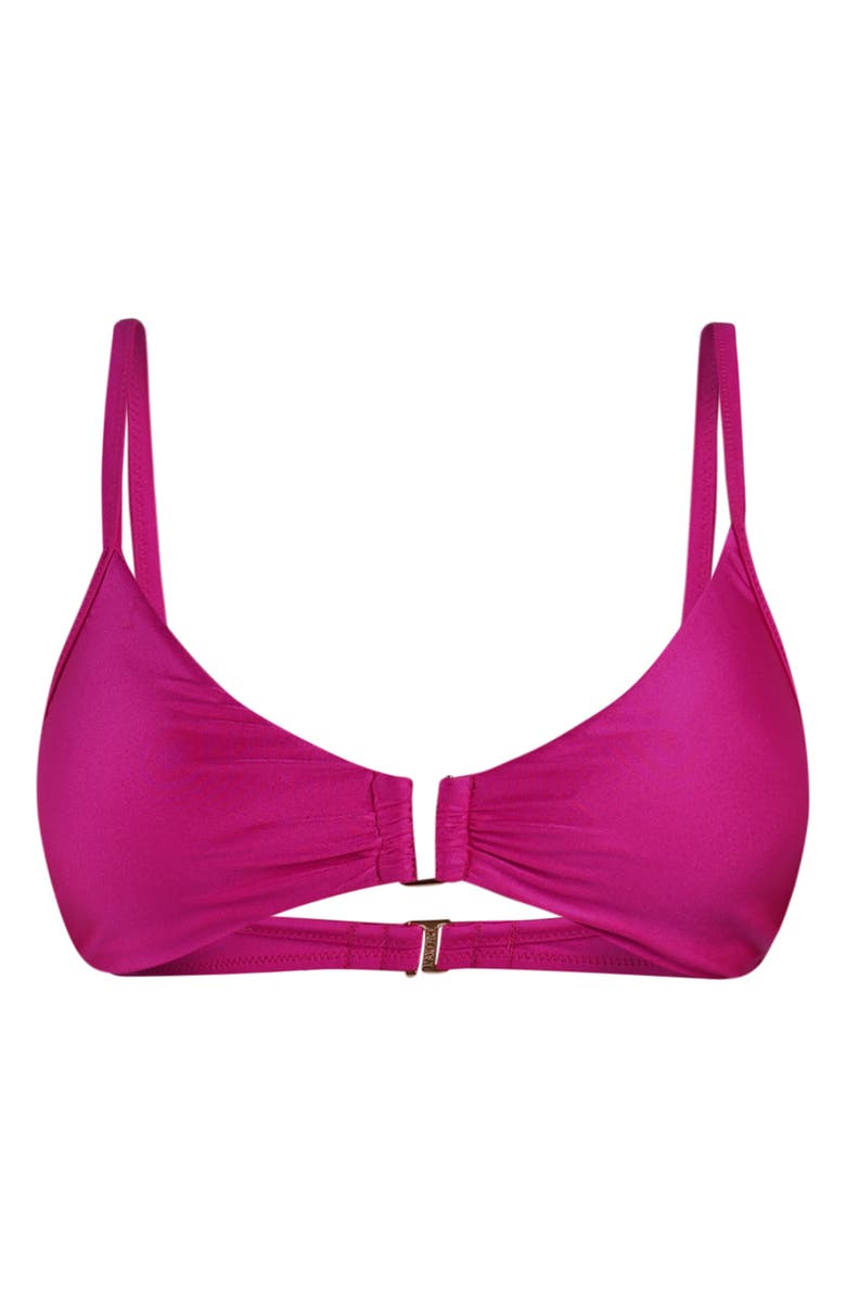 L'AGENCE Yazmin Shimmer Swim Top, Alternate, color, Fuchsia