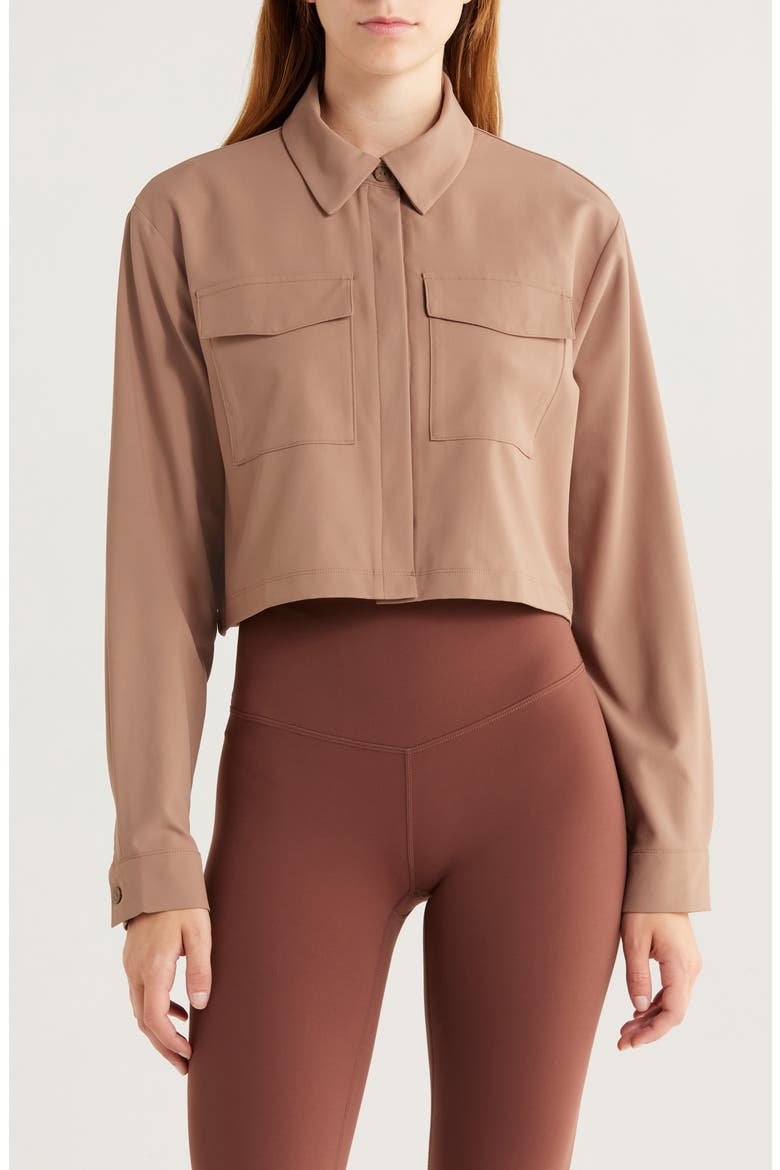 Midtown Crop Jacket, Alternate, color, KHAKI