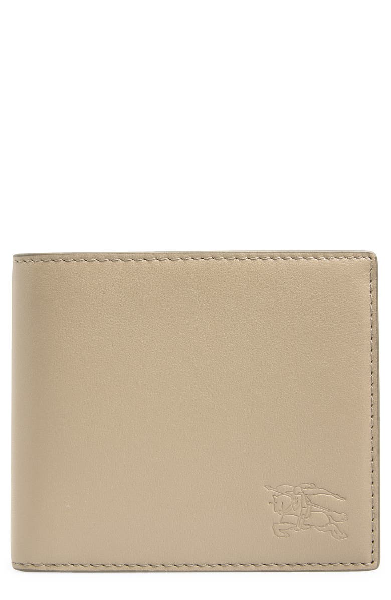 Burberry Leather Bifold Wallet, Main, color, Mushroom/ Pebblebeige