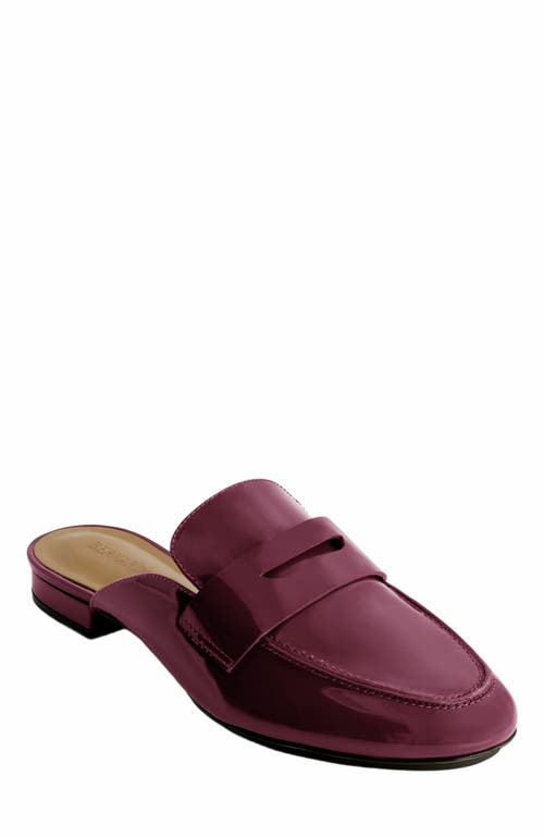 Bernardo Patent Leather Penny Loafer Mules In Burgundy