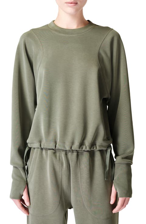 Sand Wash Crewneck Crop Sweatshirt