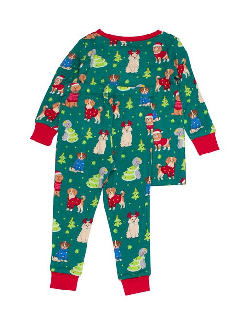 Rufflebutts Gender Inclusive Softsnooze Long Sleeve Pajama Set In Green