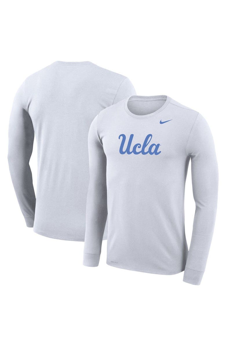 Nike Men's Nike White UCLA Bruins Legend Wordmark Performance Long Sleeve T-Shirt, Main, color, 