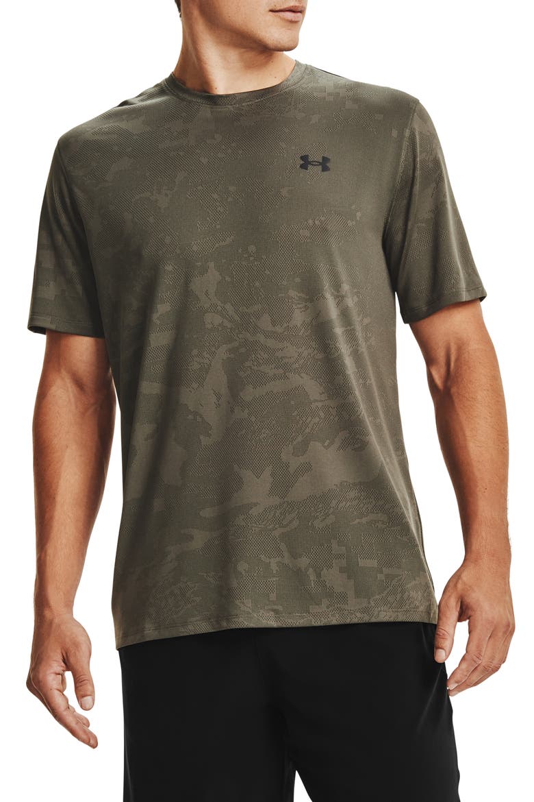 Men's Training Vent Camo Performance T-Shirt, Main, color, VICTORY GREEN/ BLACK