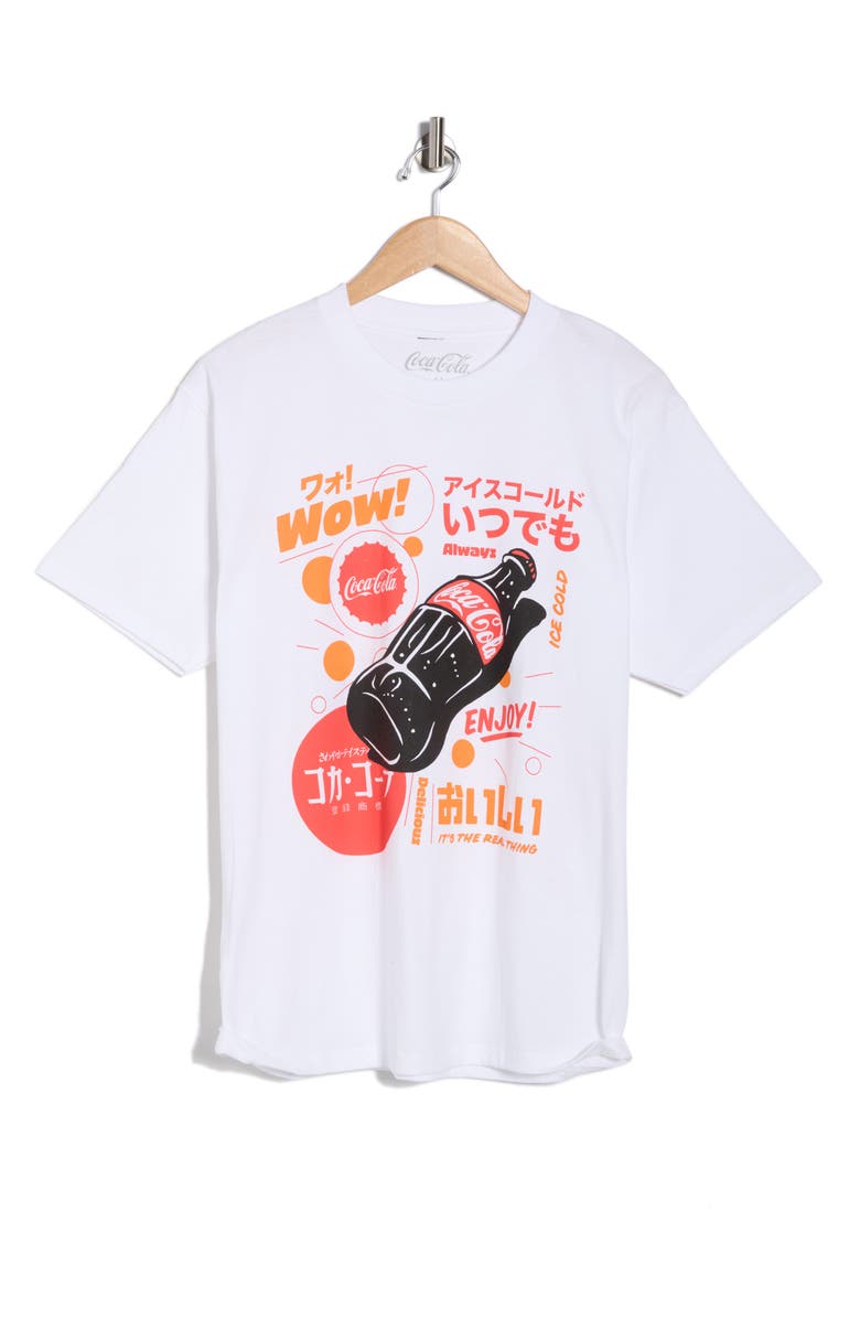 The Forecast Agency Coca-Cola Wow Japan Graphic T-Shirt, Alternate, color, White