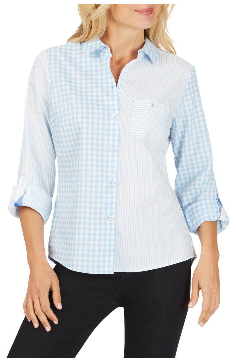 Foxcroft Hampton Non-Iron Pattern Play Shirt, Main, color, 