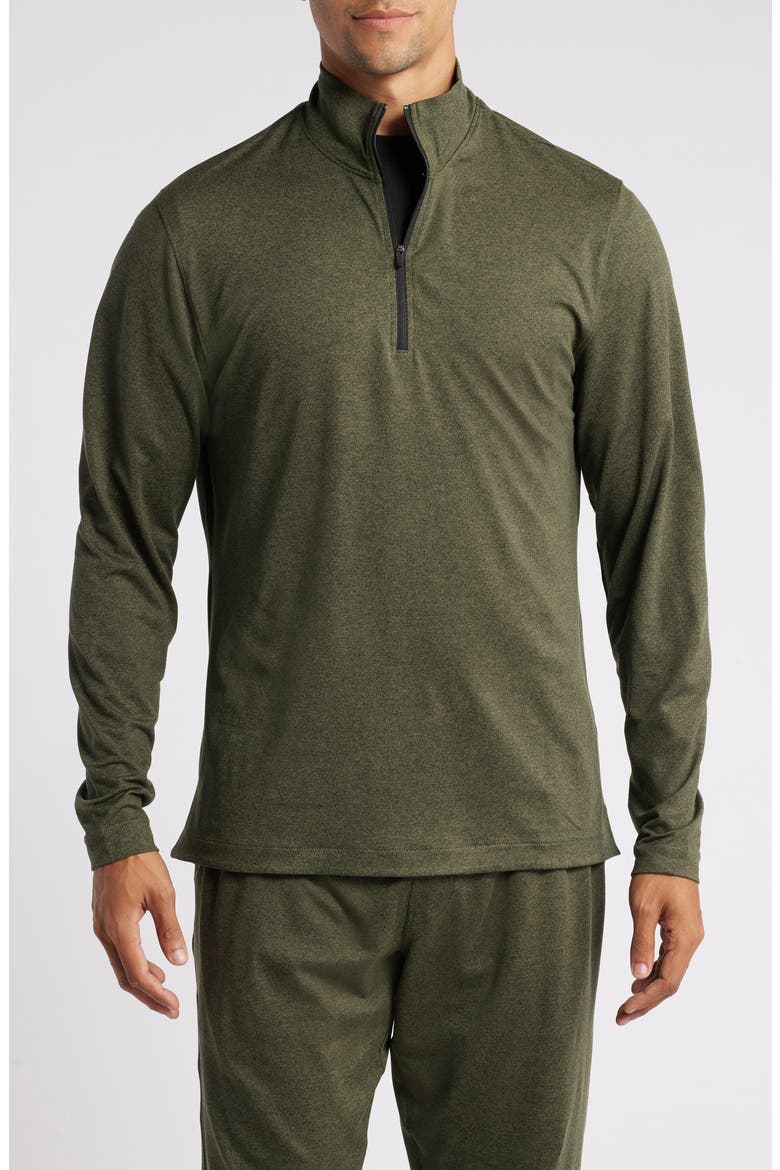 Restore Soft Quarter Zip Pullover, Main, color, OLIVE NIGHT