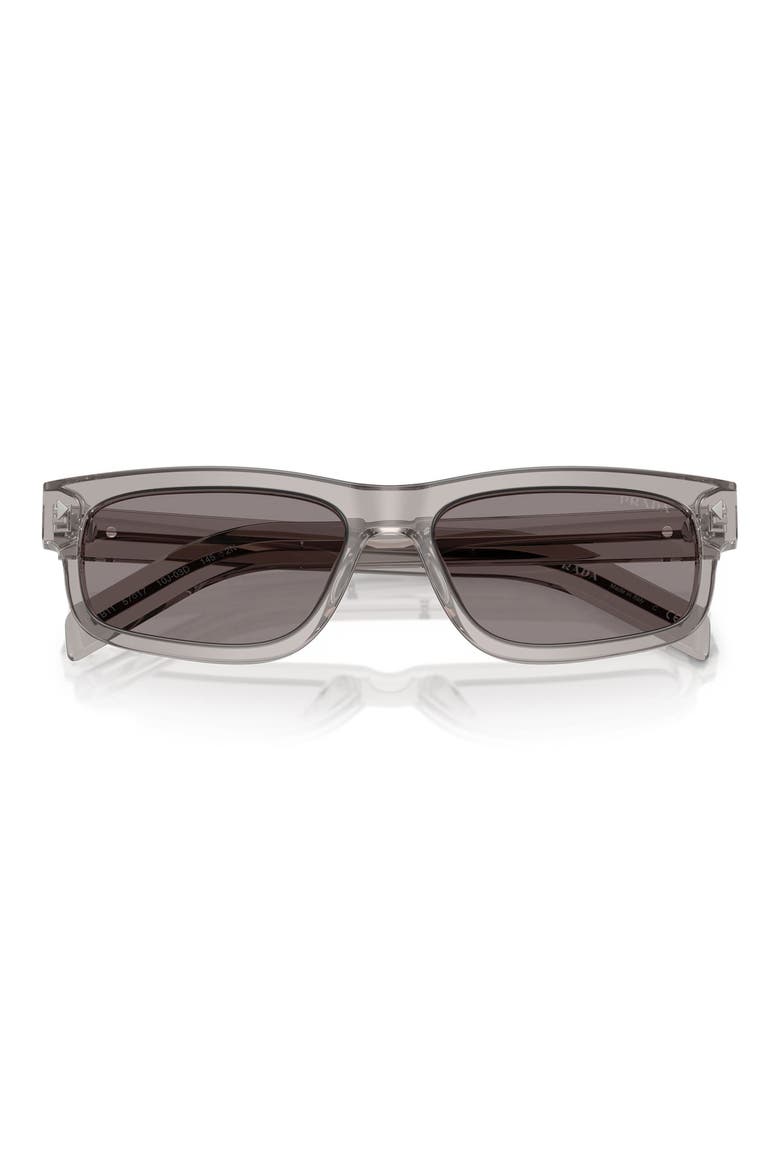 57mm Rectangular Sunglasses, Alternate, color, HEMATITE / GREY