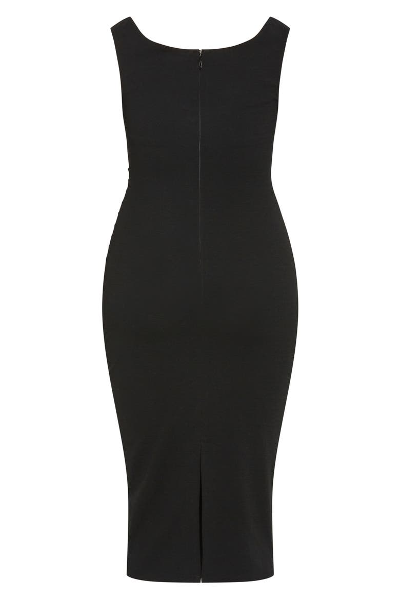Kiana Stretch Crepe Sheath Dress, Alternate, color, BLACK