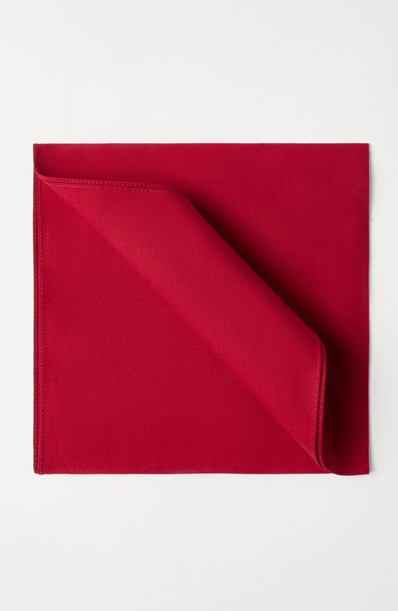 Brunello Cucinelli Cotton pocket square, Alternate, color, Red