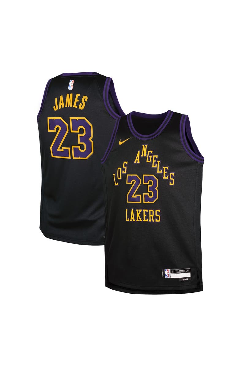 Nike Youth Nike LeBron James Black Los Angeles Lakers 2025/26 City Edition Swingman Jersey, Alternate, color, Black
