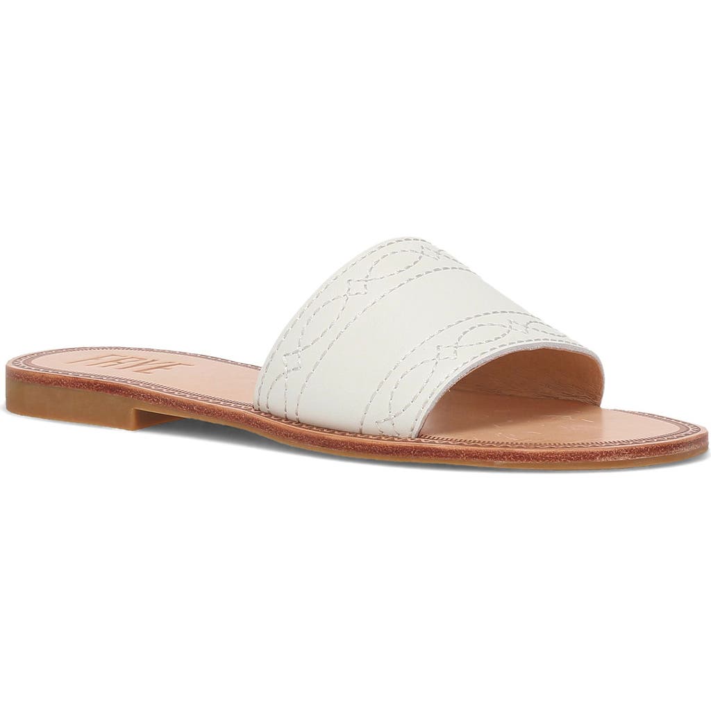 Frye Ava Slide Sandal In White