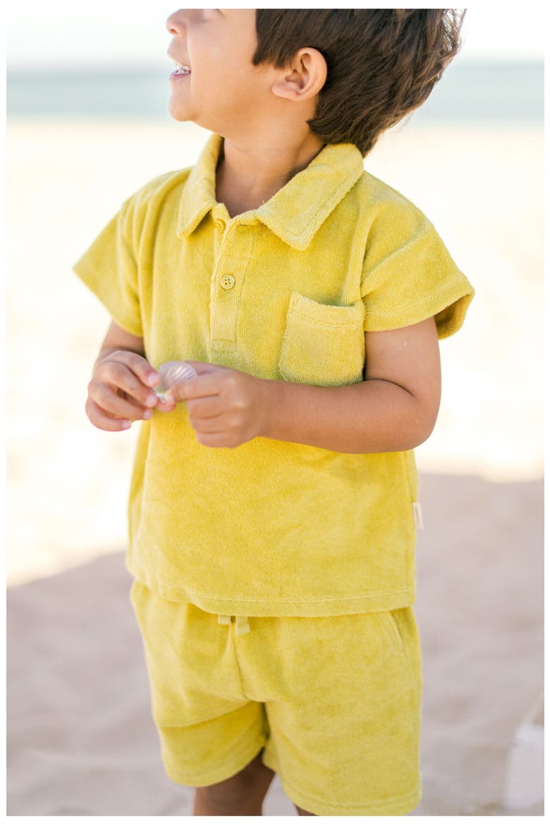 Kids' Classic Organic Cotton Terry Shorts, Alternate, color, CITRUS