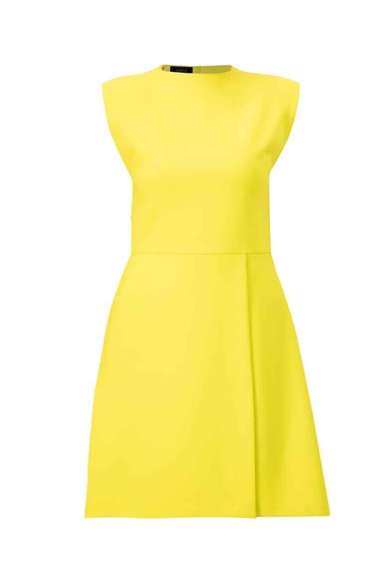 Solid Tailored A-Line Sleeveless Short Dress, Alternate, color, Greenish Yellow