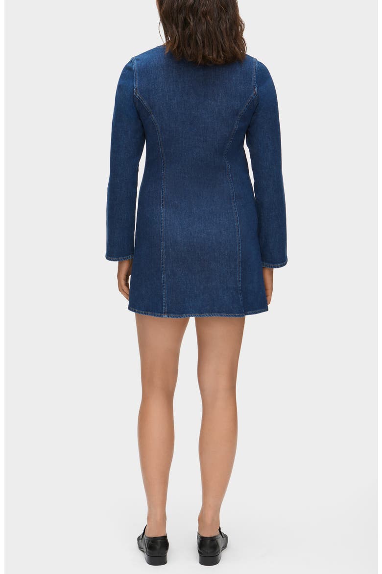Pax Denim Minidress, Alternate, color, MID BLUE