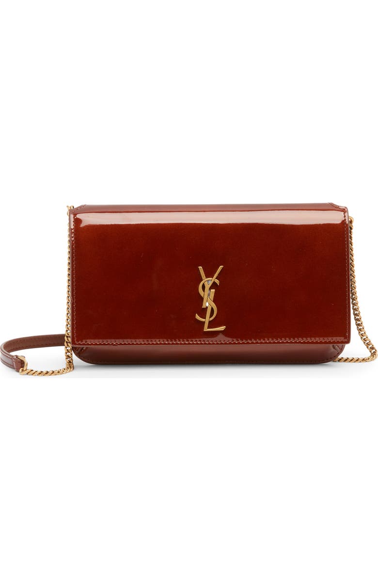 Saint Laurent Cassandre Patent Leather Phone Bag, Main, color,