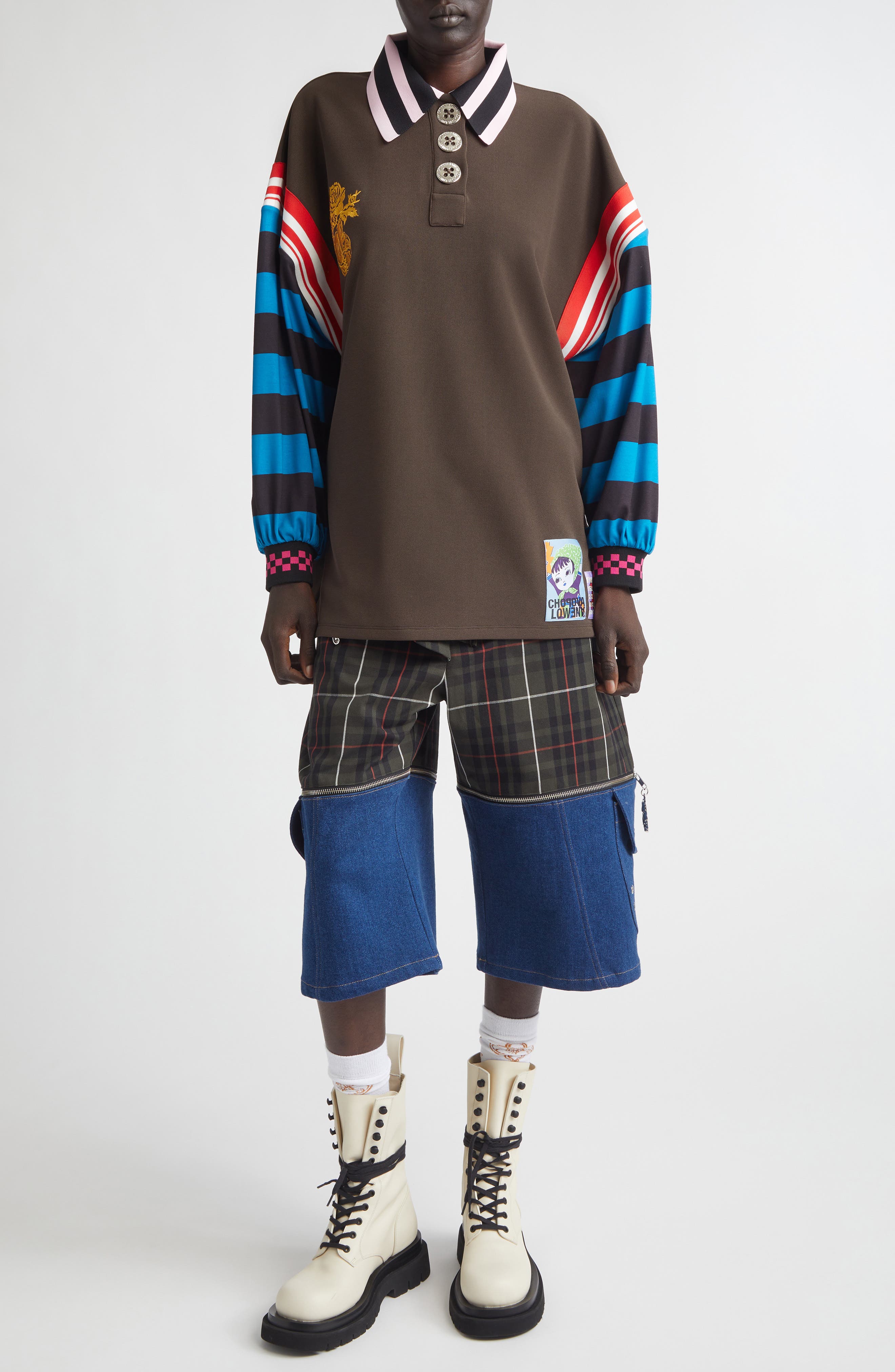 Mixed Stripe Patchwork Polo - image 2