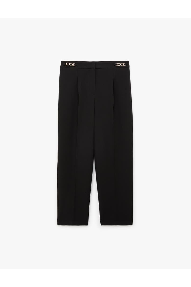 Medium  Rise Chain Detail Trousers, Alternate, color, BLACK