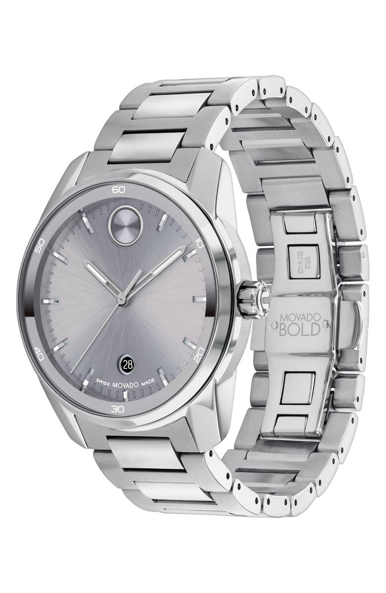 Movado Bold Verso Bracelet Watch, 42mm, Alternate, color, Grey