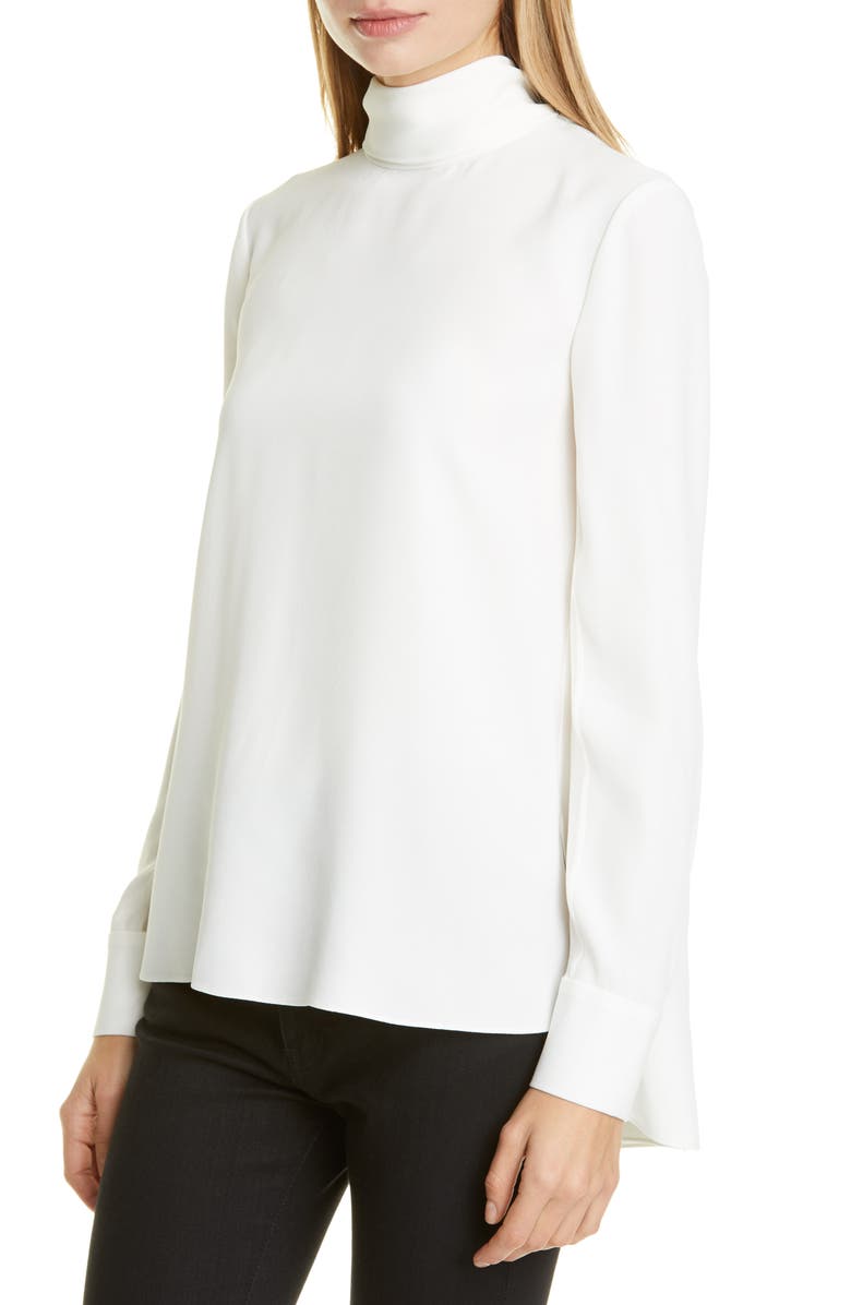 Adam Lippes Scarf Neck Crepe Blouse, Alternate, color, 