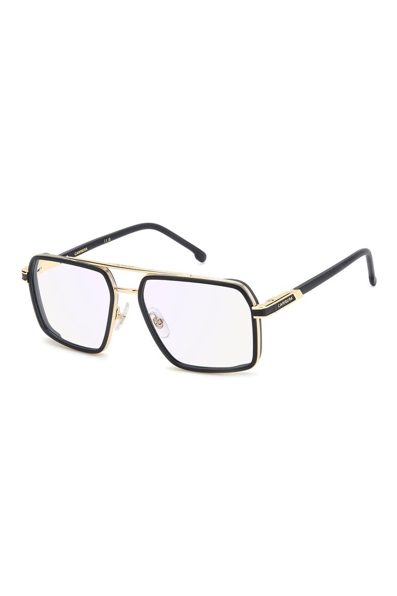 58mm Rectangular Optical Glasses, Alternate, color, MATTE BLACK/ BLUE SP