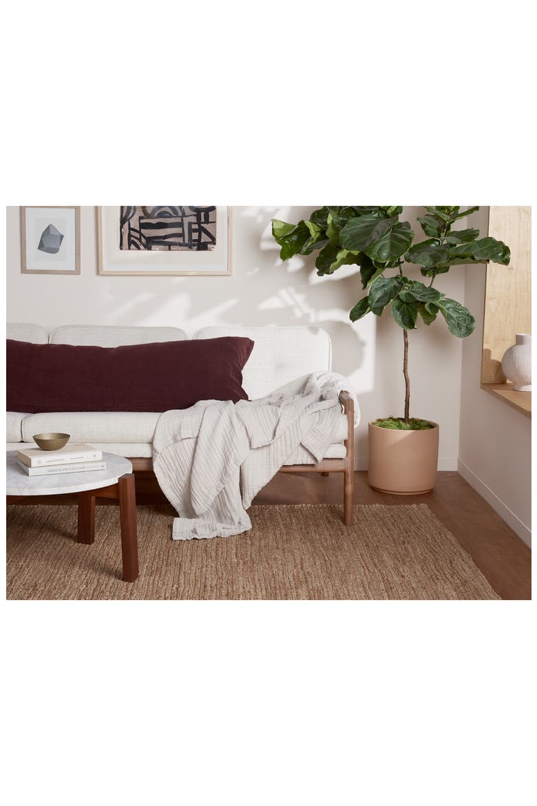 Cloud Cotton & Linen Gauze Throw Blanket, Alternate, color, BONE