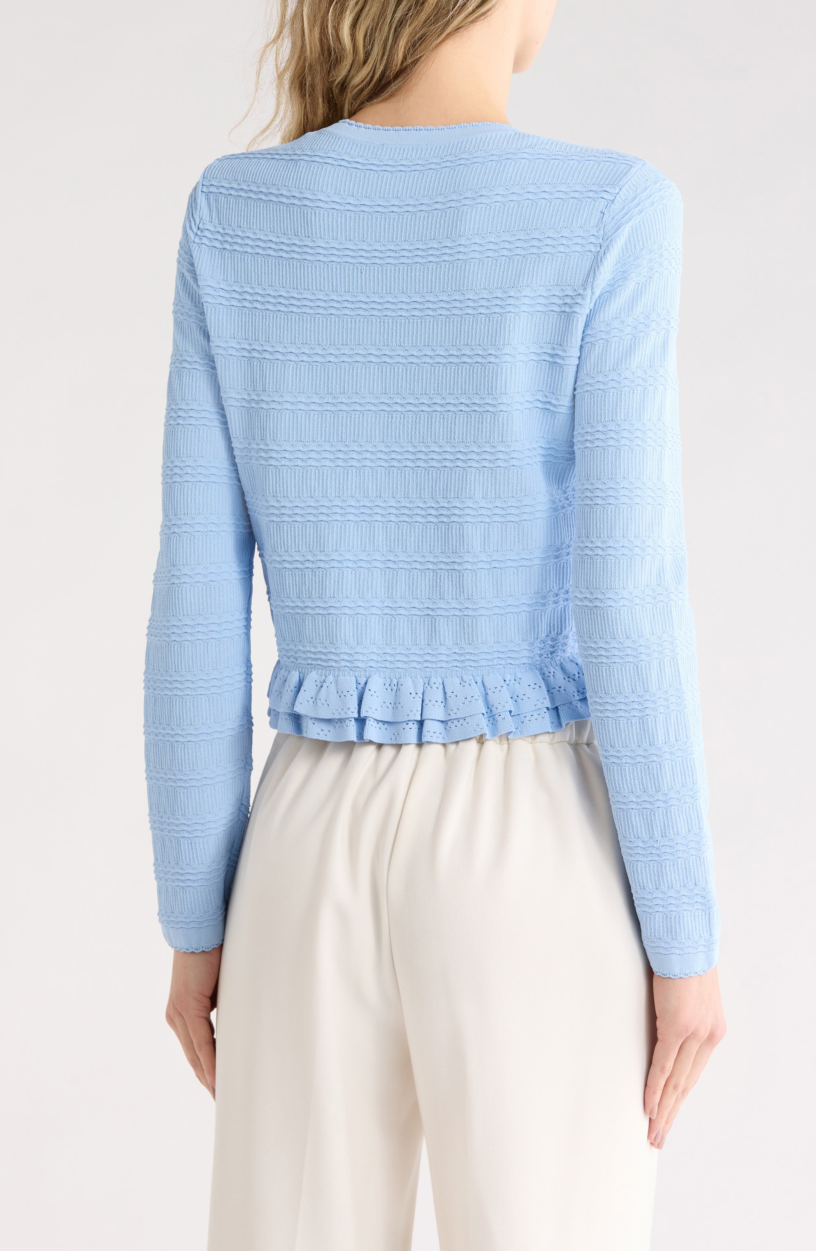Cropped Ruffled Cardigan - image 4