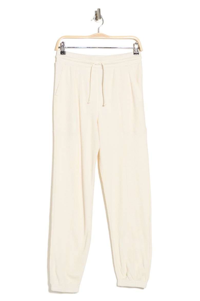 Brushed Waffle Knit Joggers, Alternate, color, WHITE DOVE