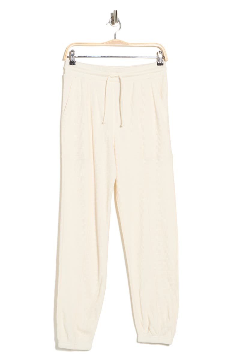 YOGALICIOUS Brushed Waffle Knit Joggers, Alternate, color, White Dove