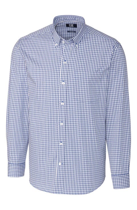Cotton Blend Gingham Shirt