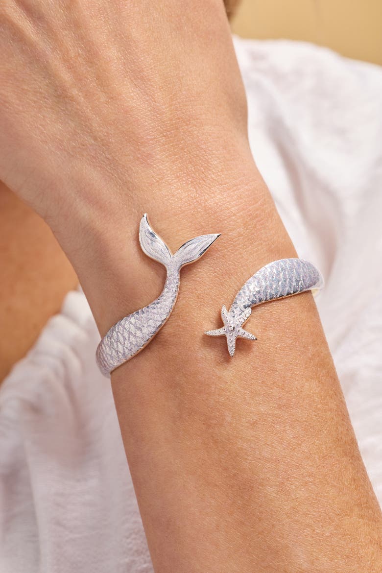 Salt + Sea 'Mermaid Kisses, Starfish Wishes' Cuff, Alternate, color, Silver