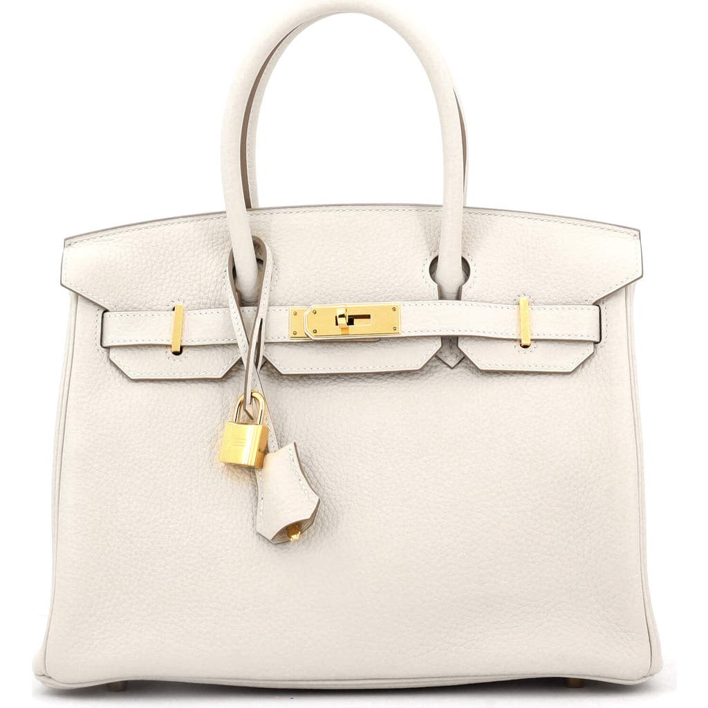 Pre-owned Hermes Hermes Birkin Handbag Light Togo With Gold Hardware 30 In Gray