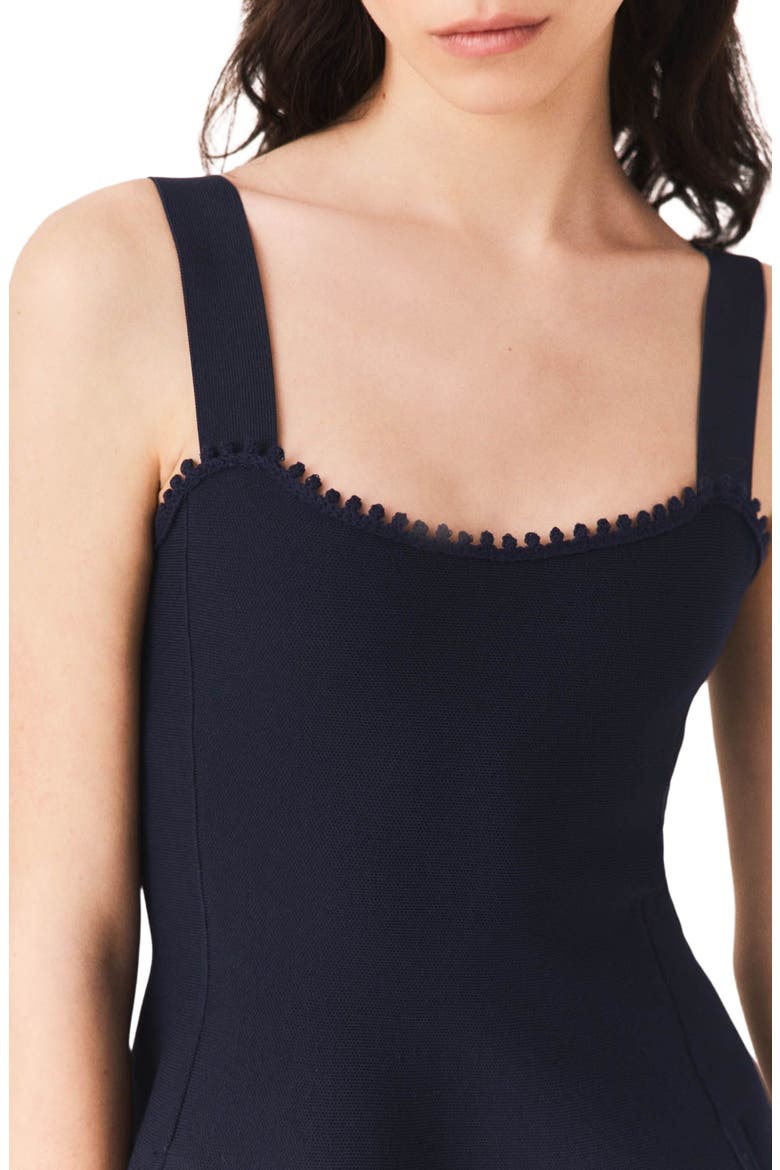 Dress with crochet panels, Alternate, color, Navy