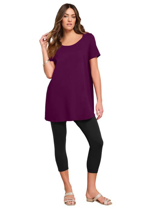 Plus Size Cotton Ultimate Scoopneck Swing Tunic (Plus)