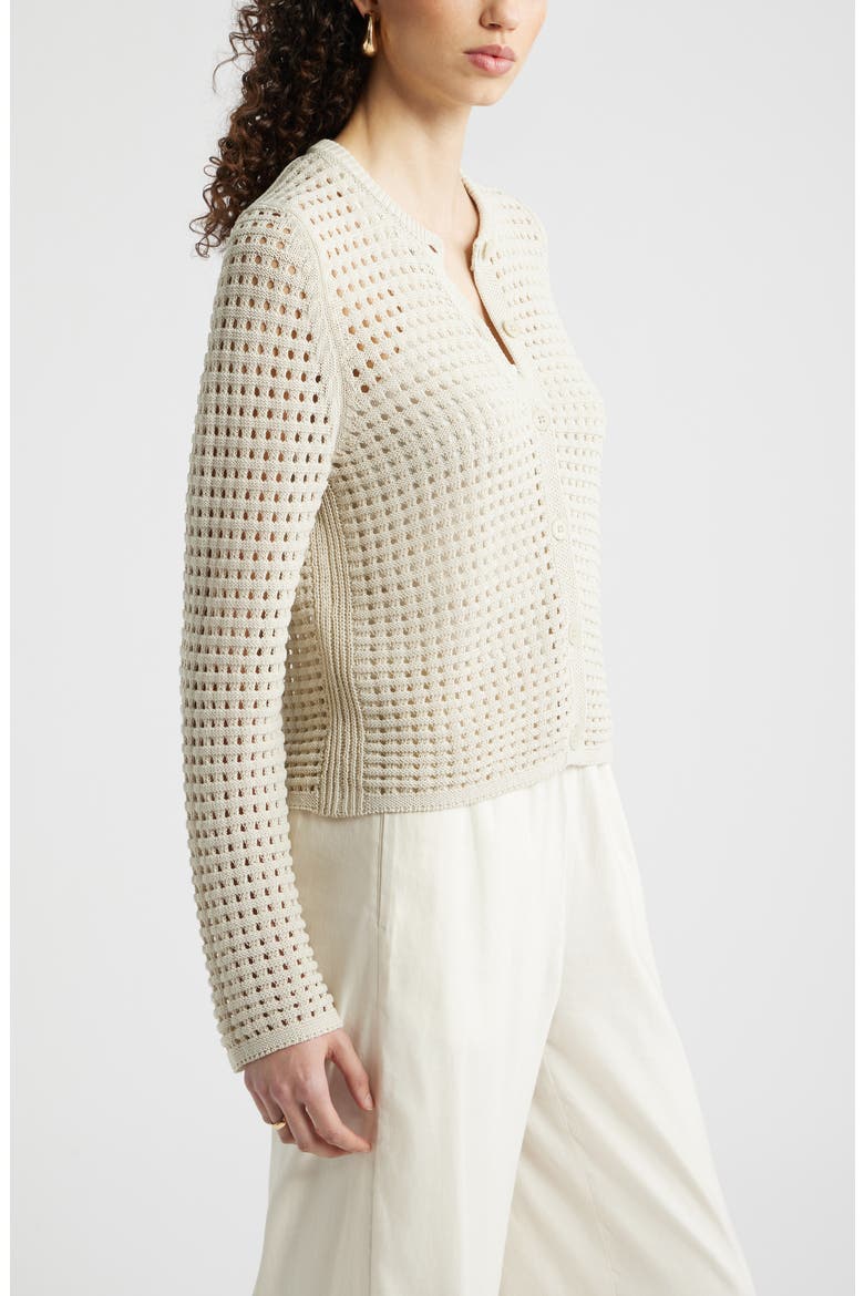 Mesh Stitch Cardigan, Alternate, color, BEIGE SCROLL