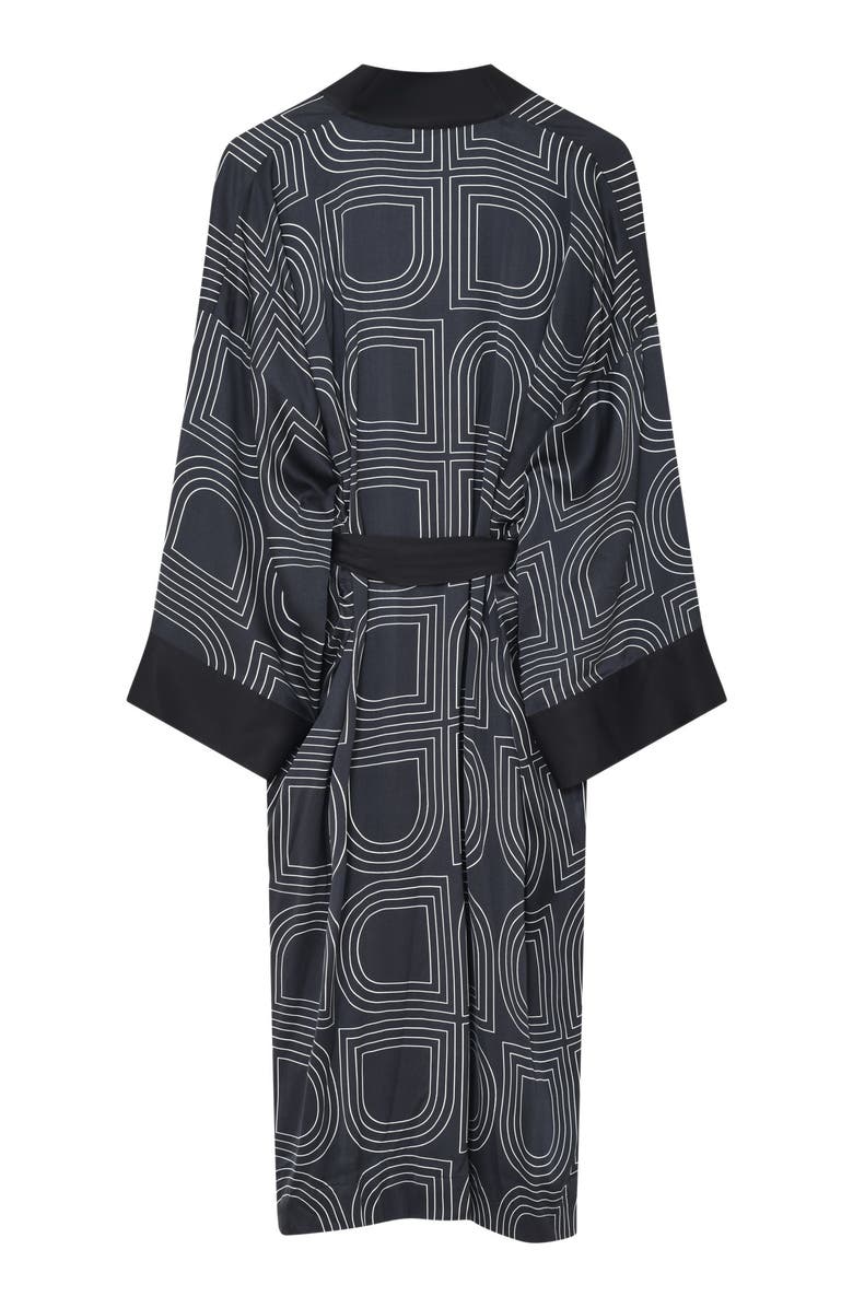 DAY Birger et Mikkelsen Rani Geometric Print Maxi Length Robe, Alternate, color, Black