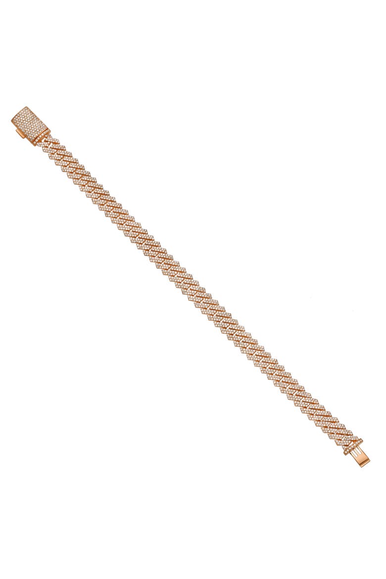 Diamond Link Cuban Bracelet in 10K Gold - 4.7 to 5.4ct., Alternate, color, 14K Rose Gold