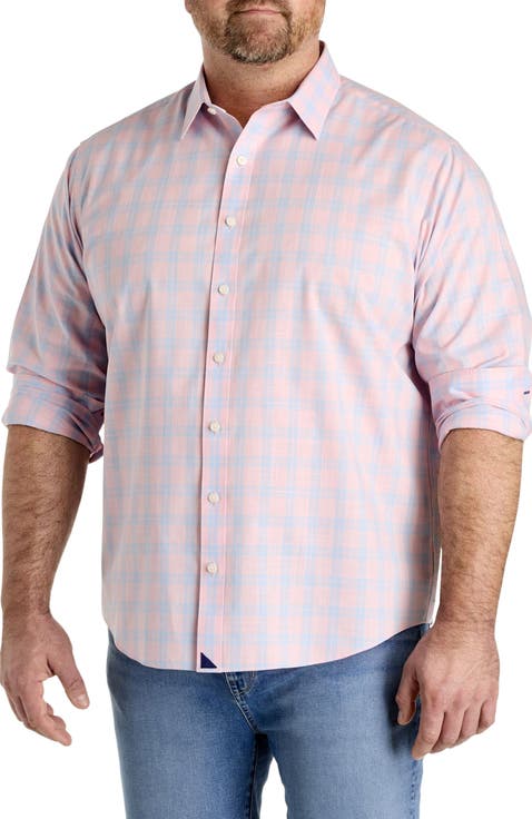 Big & Tall Clark Wrinkle-Free Plaid Sport Shirt