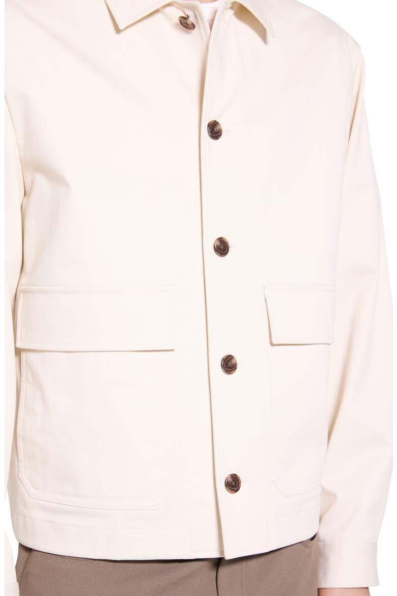 Moonsoft Cotton Twill Button-Up Shirt Jacket, Alternate, color, WINTER IVORY