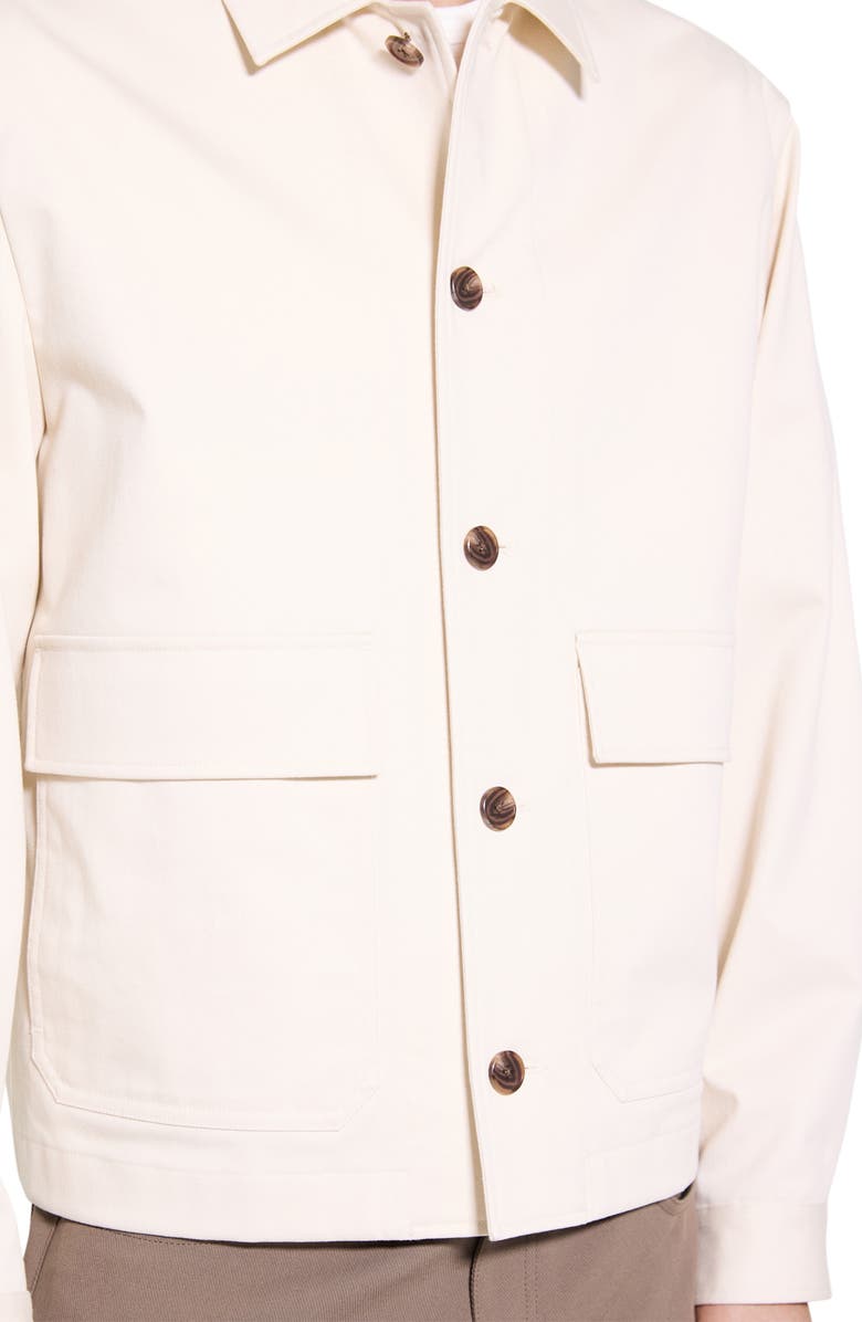 Theory Moonsoft Cotton Twill Button-Up Shirt Jacket, Alternate, color, Winter Ivory