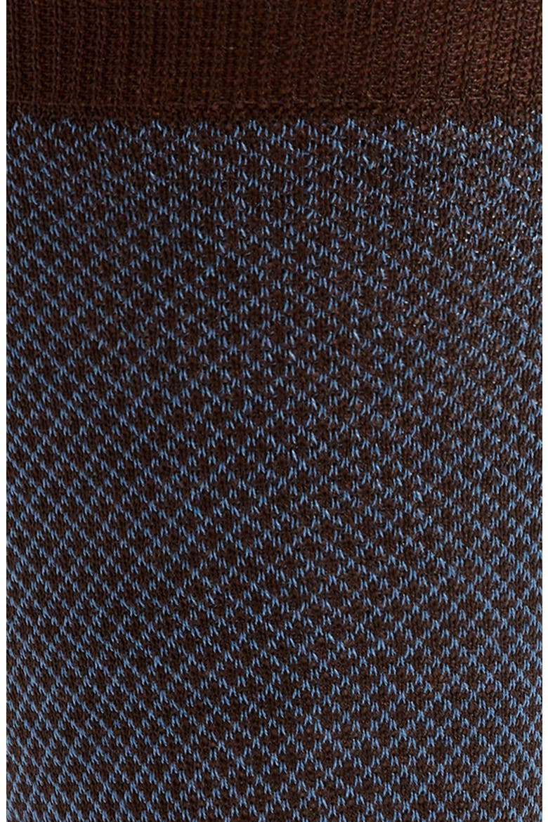 Geometric Jacquard Dress Socks, Alternate, color, BROWN