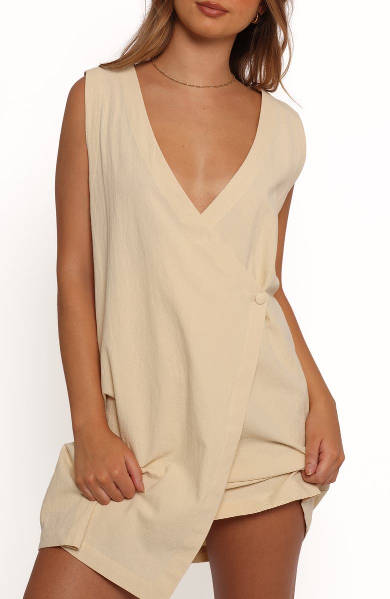 Petal & Pup India Wrap Minidress, Alternate, color, Butter Yellow