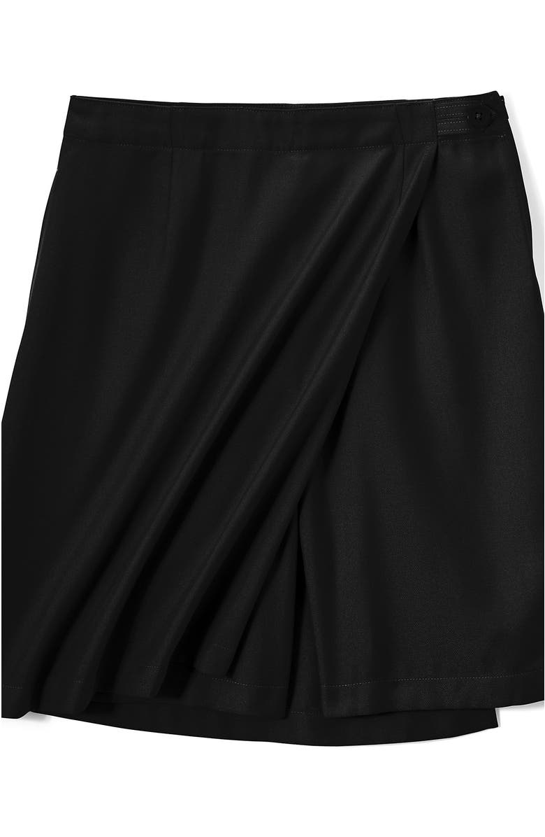 Lands' End Solid A Line Tab Skort Top of Knee, Alternate, color, Black